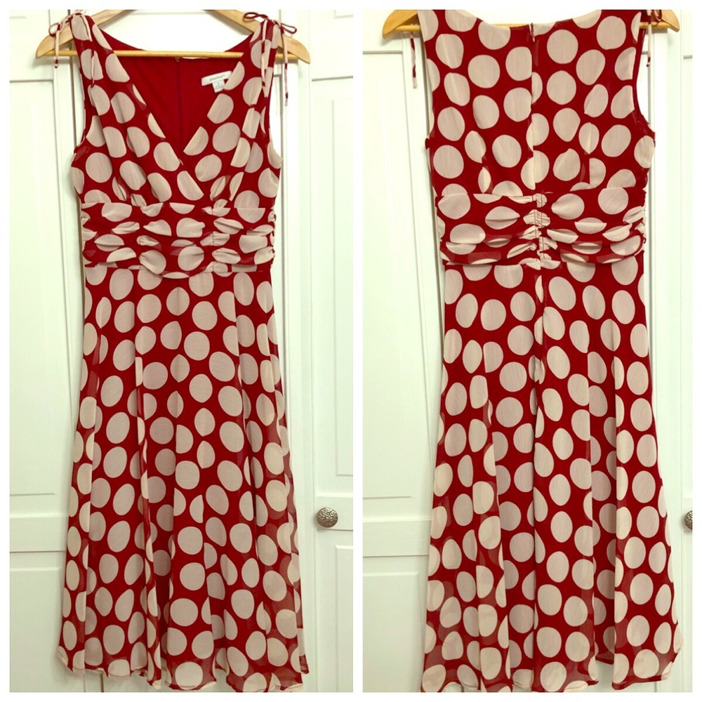 EUC✅ Red and Cream Polka Dot Dress from Dress Barn